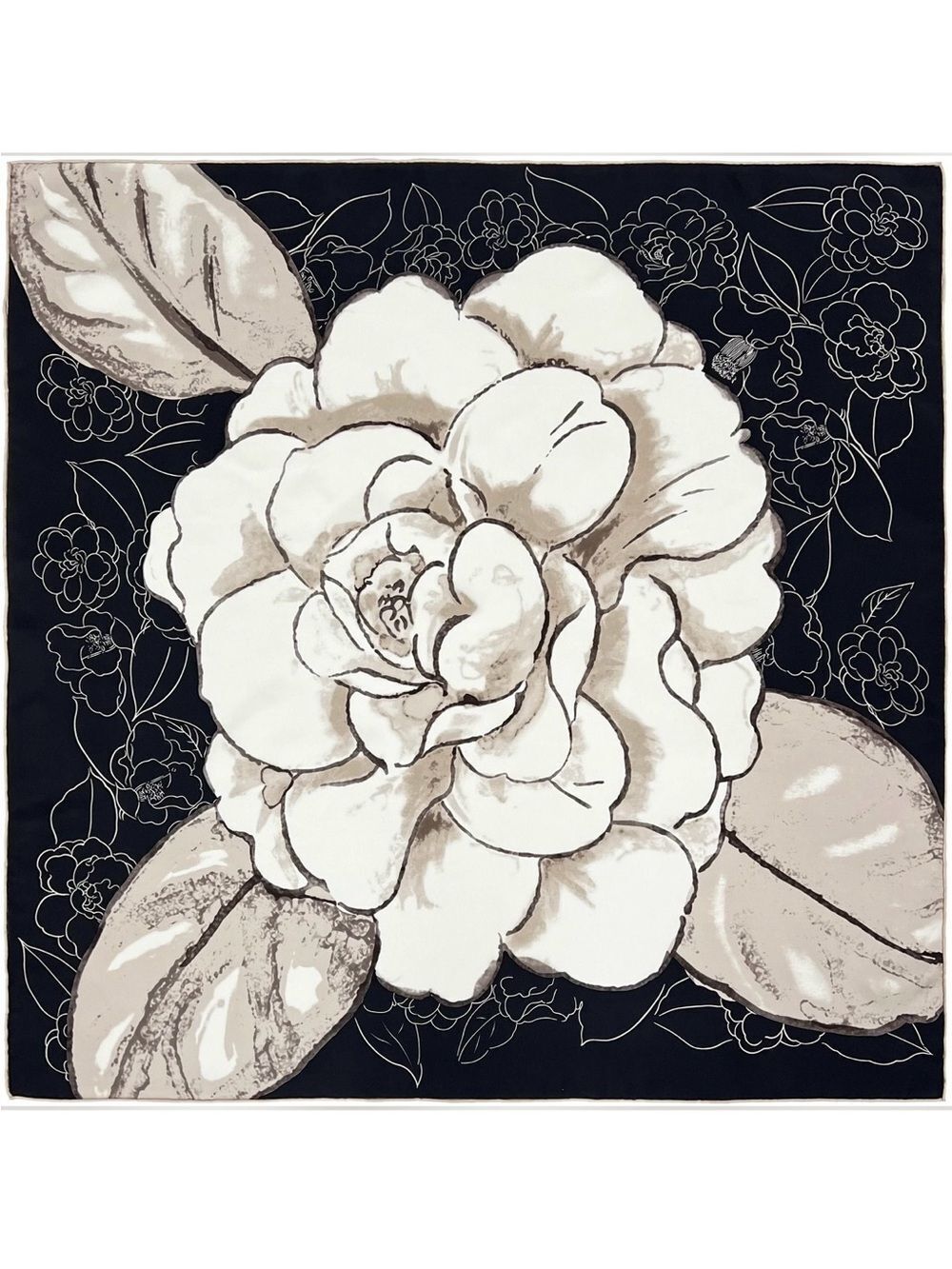 Carolina Lemke Moonlit Petal Silk Scarf With Hand Rolled Edges - 011